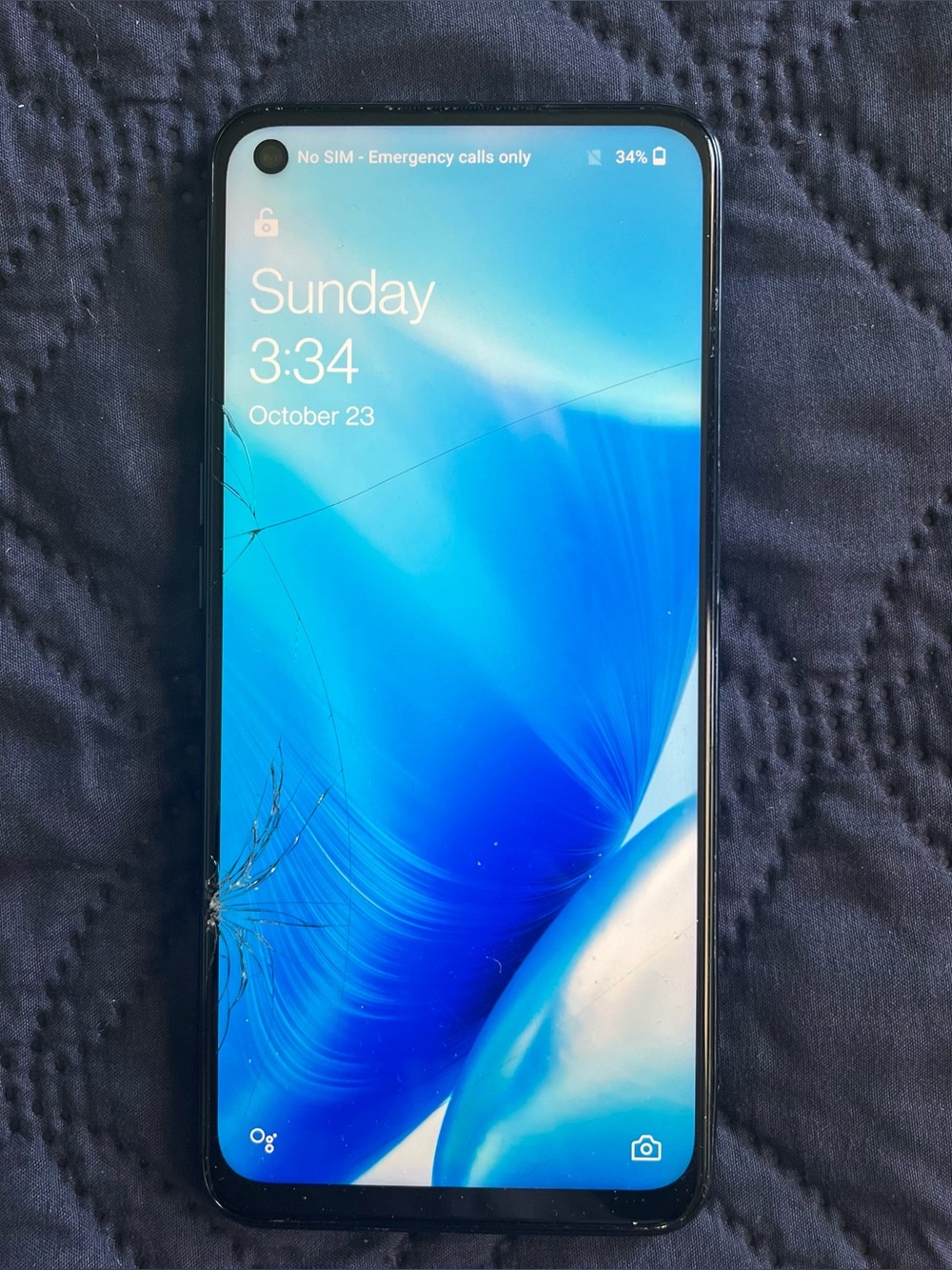 OnePlus Nord N200 5G - 64 GB - Blue Quantum (Locked T-Mobile) Cracked Screen